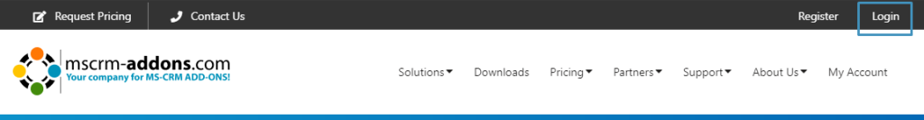 mscrm-addons login