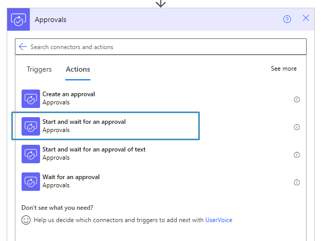 creating the approval action