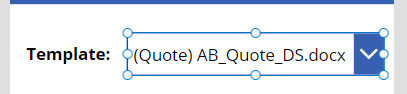 dropdown with template names