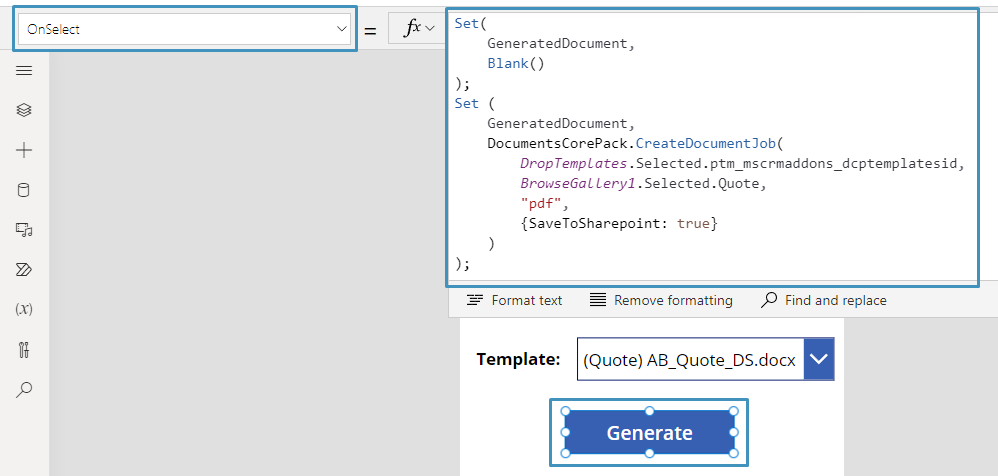 add code to generate button