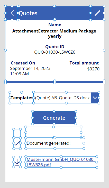 the finished app