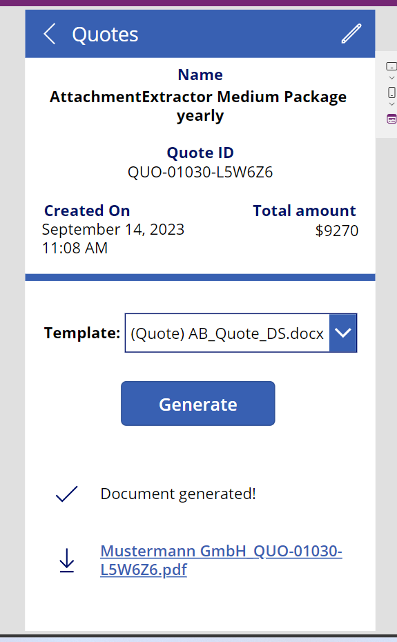 app when finished generating