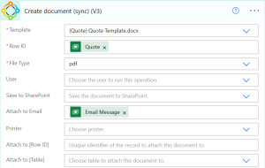 Fourth flow step: Create the Quote document