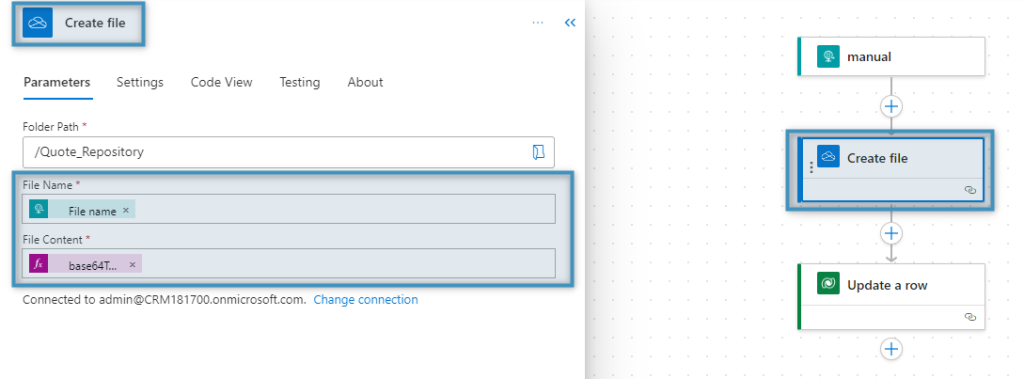 create file action