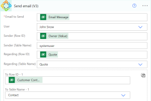 Sixth flow step: Send the email