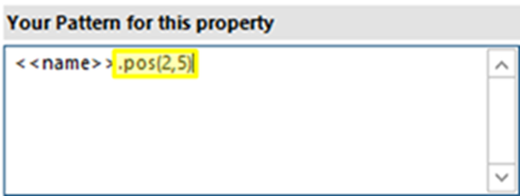 Function 'pos' with parameters 2 and 5
