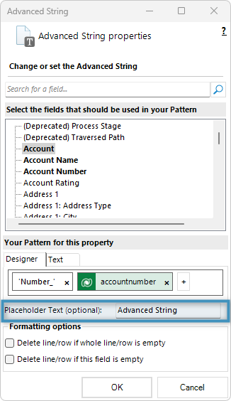 Define placeholder text