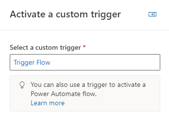Selecting the newly created trigger