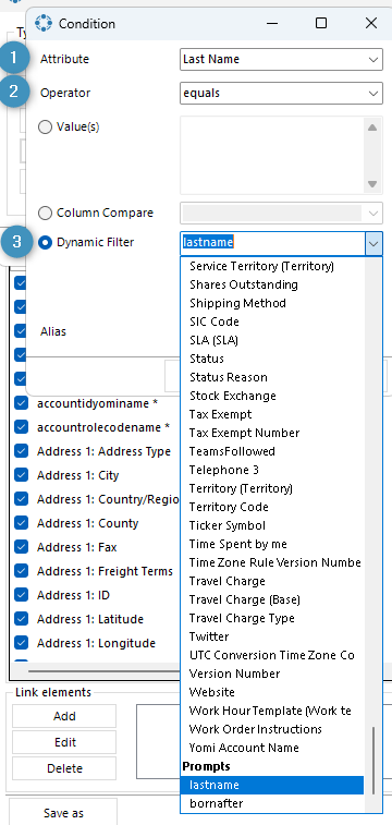 Configuring our filter for our last name prompt