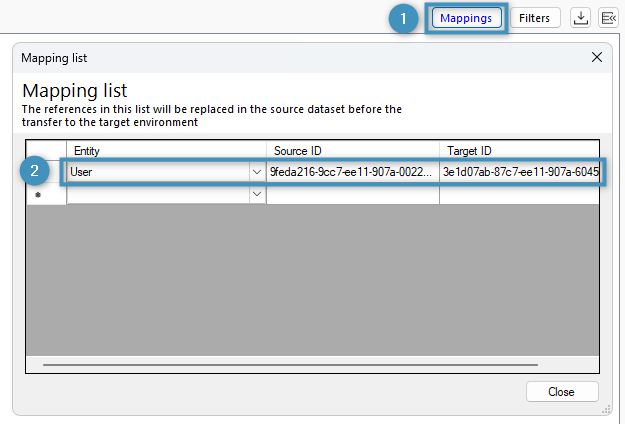 Mapping the systemuser ID to the target environment's systemuser ID