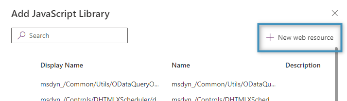 Adding a new web resource