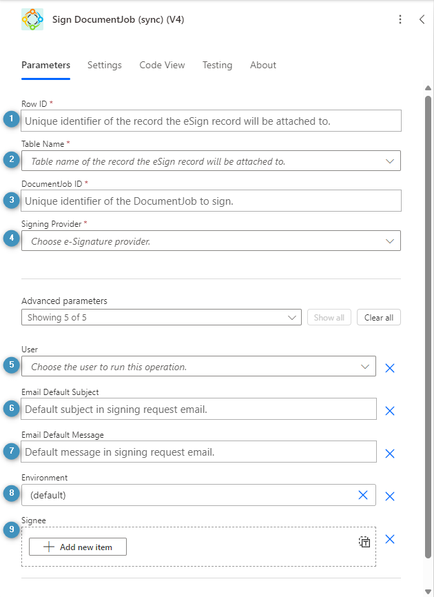 Sign DocumentJob (sync) (V4)