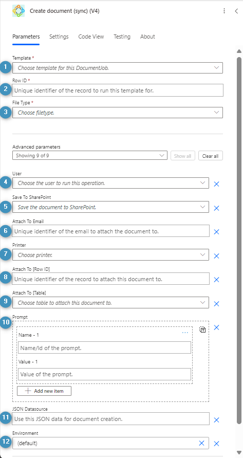 Create document (sync) (V4)
