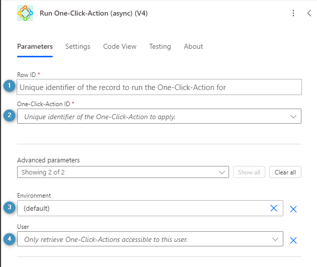 Run One-Click-Action (async) (V4)