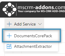 The Add Service button