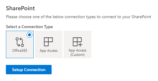 The SharePoint connection types