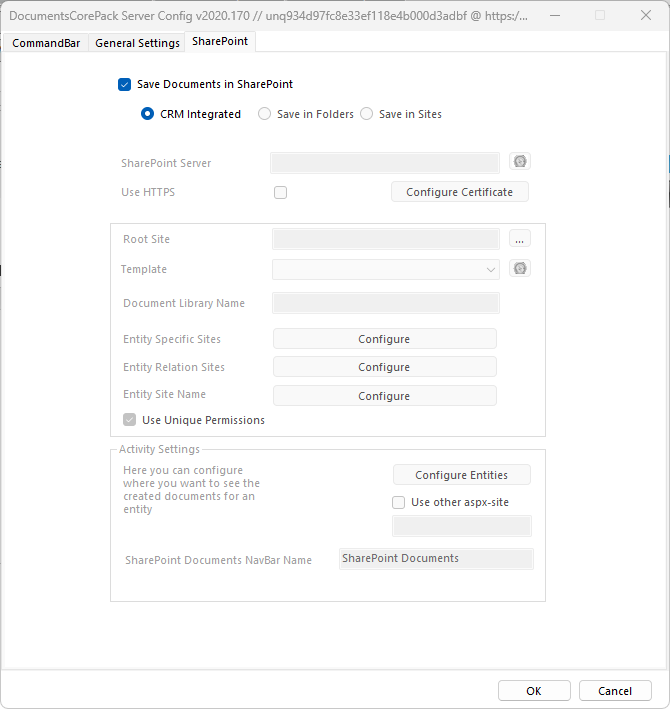 Activating SharePoint for DCP Server Based