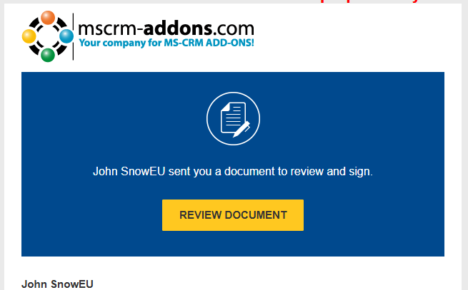 Receiving our document