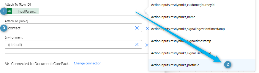 The "Attach To" parameters