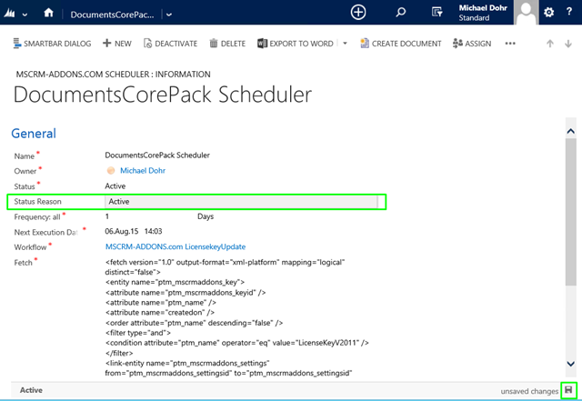 image Set the scheduler to active and save your settings