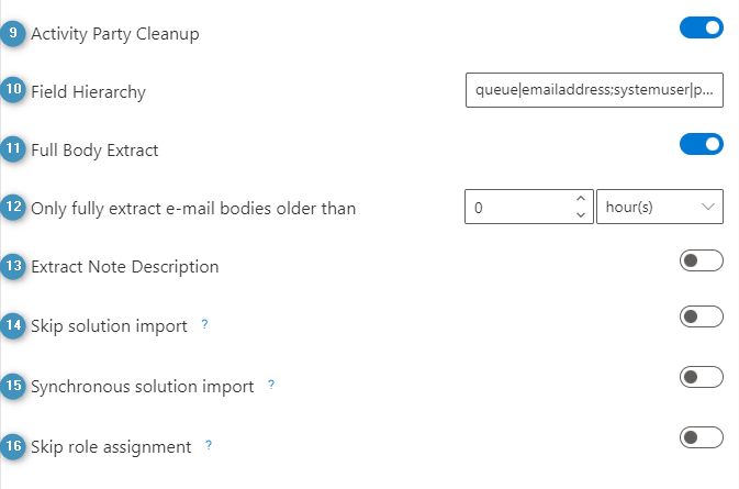 Advanced Settings, continued