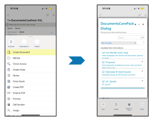 Select the Create Document button to open the DocumentsCorePack dialog