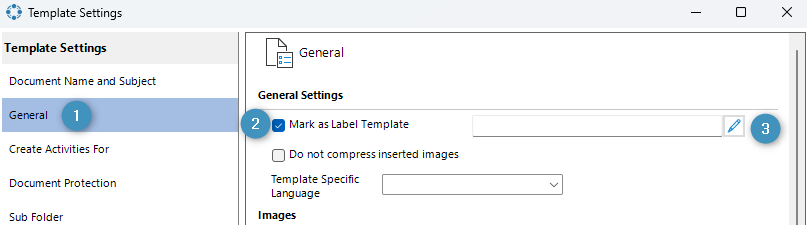 Marking our template as a label template