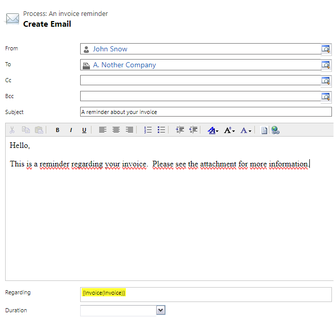 Filling out our email