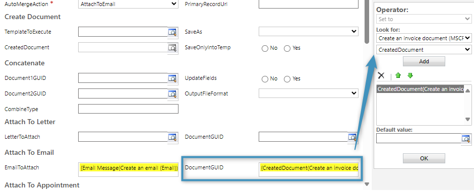 Adding the document's GUID