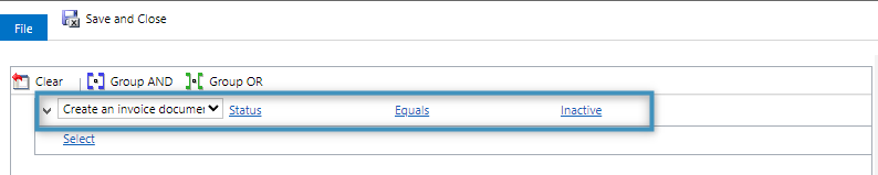 Setting the wait condition