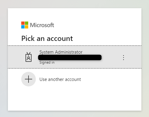 Microsoft Online connection dialog