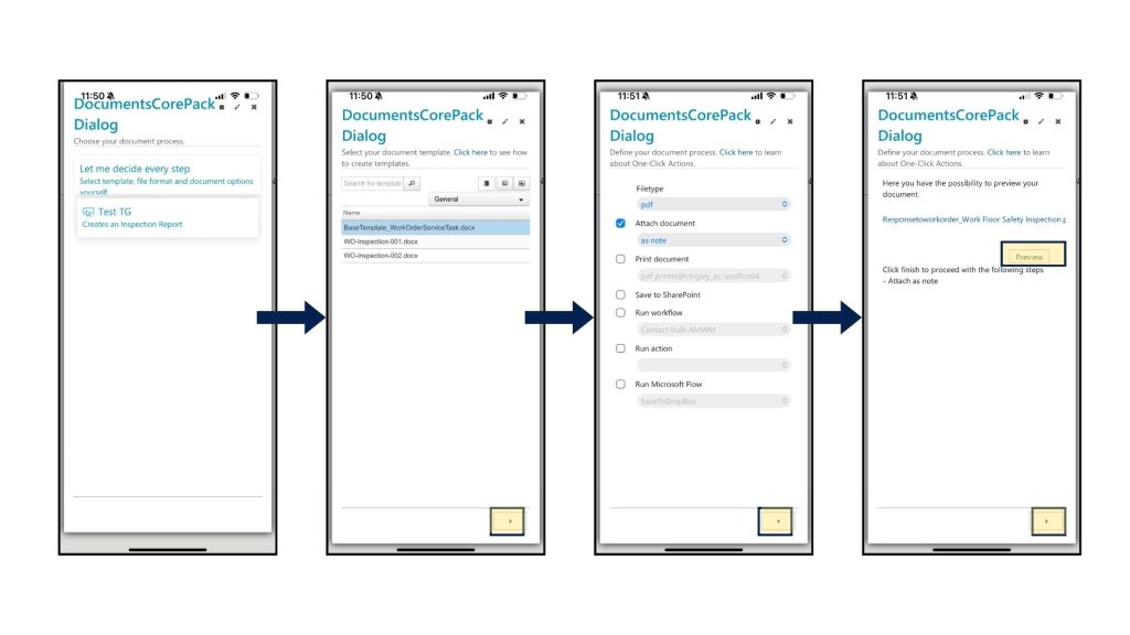 Complete the steps of the DCP dialog