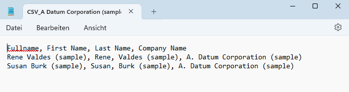 The result text file