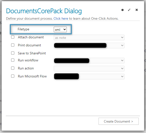 Selecting the xml file type in the Dialog