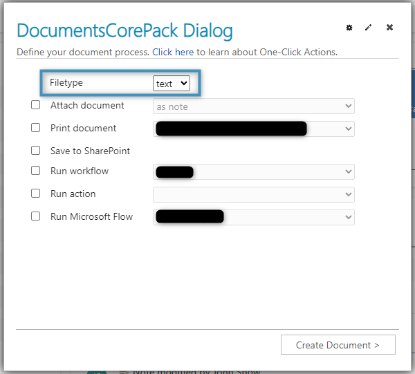 Selecting the text file type in the Dialog