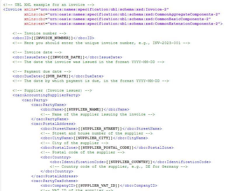 A portion of our XML file