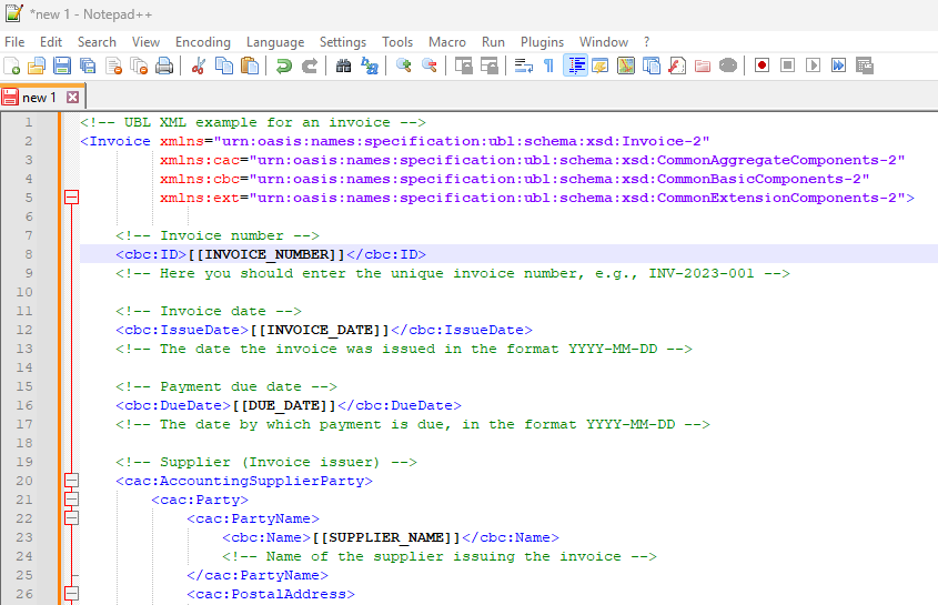 Our XML in Notepad++.