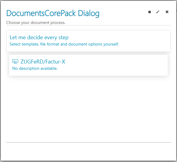Create Document Dialgo