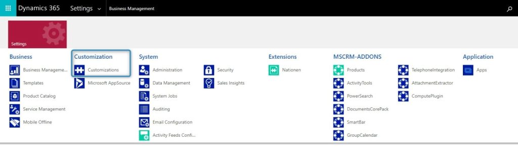 Dynamics 365 – Customizations