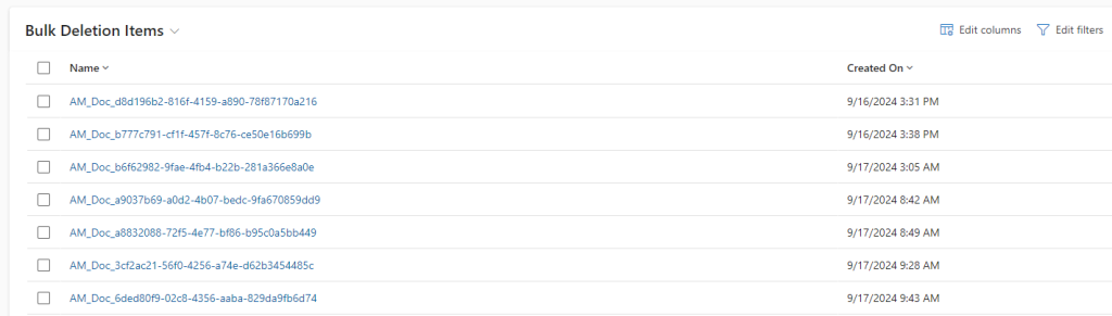 Our filtered list