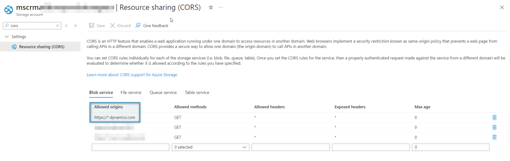 Entering a URL under the Resource sharing