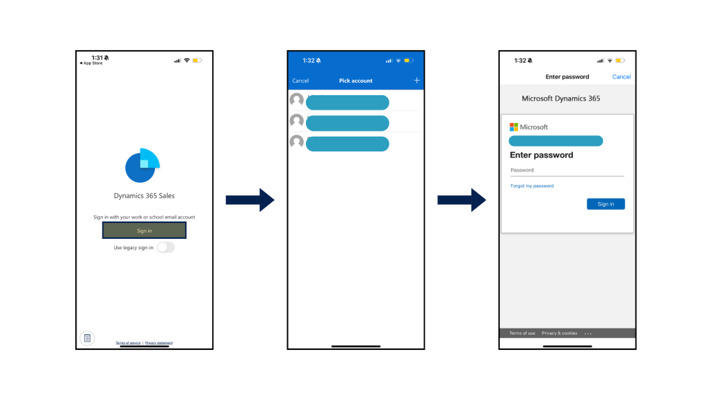 Log into the sales app with your account and password