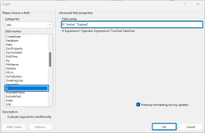 Choose to insert an IF condition