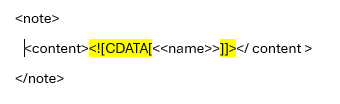 A CDATA tag around a field