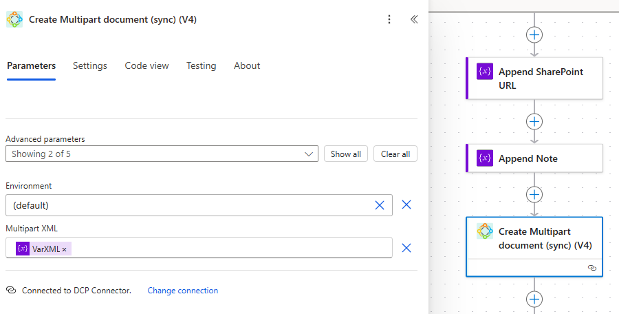 Generating our document by using our "VarXML" variable