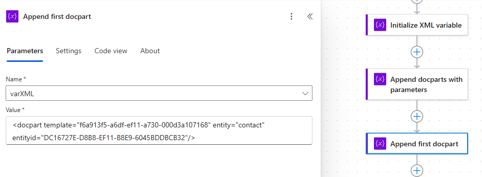 Appending our first docpart