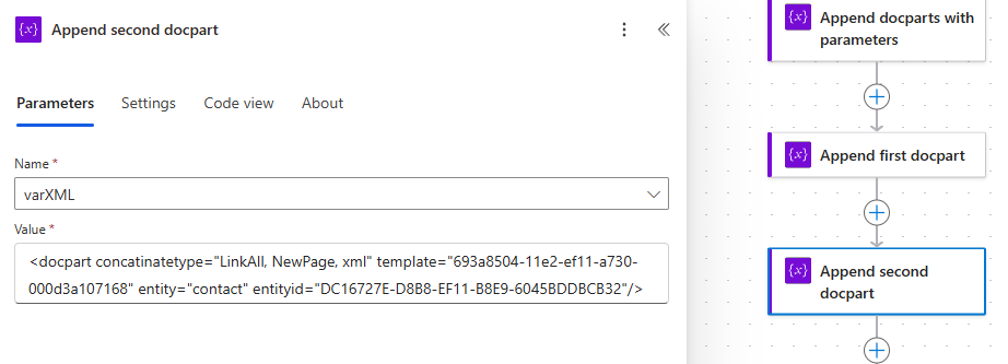 Appending our second docpart.