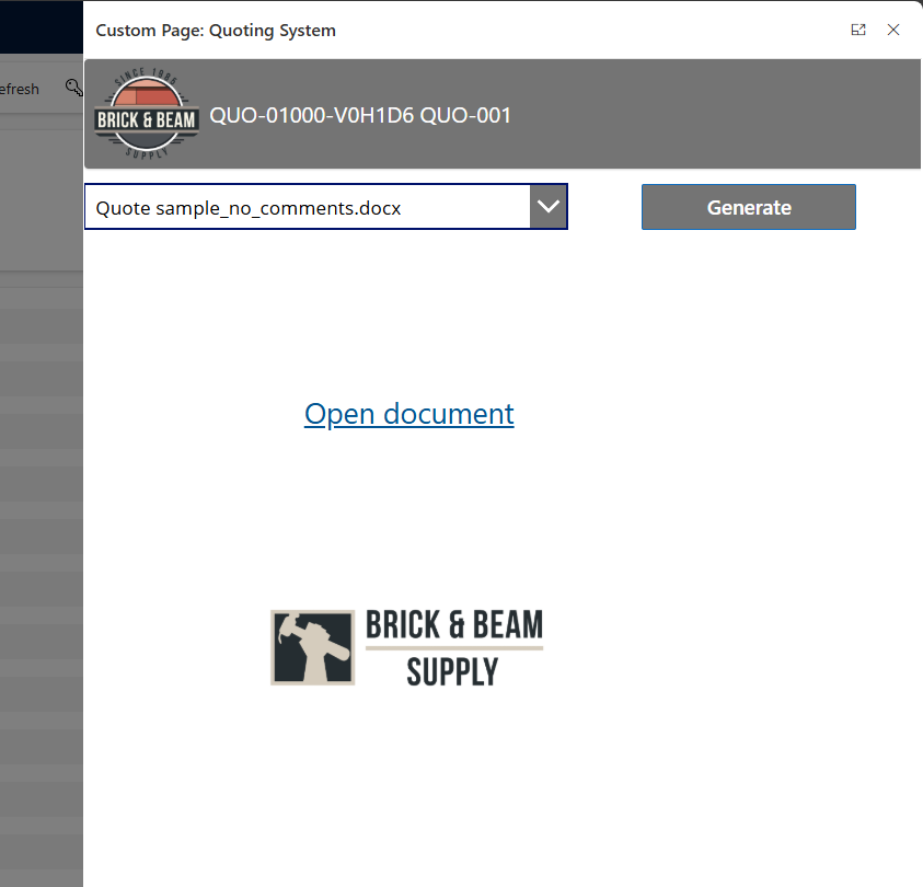 Generating our document