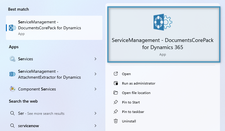 Open the ServiceManagement app