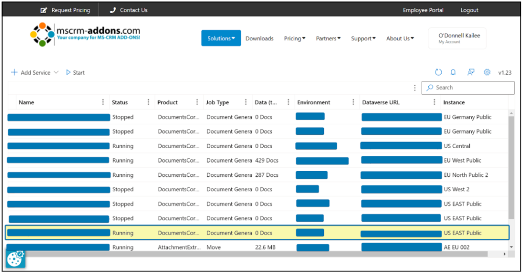 Select source environment for OCA migration